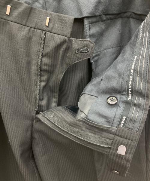 BURBERRY BLACK LABEL（バーバリーブラックレーベル）BURBERRY BLACK LABEL (バーバリーブラックレーベル) ストライプ柄ウール2Bスーツ ブラック サイズ:LLの古着・服飾アイテム