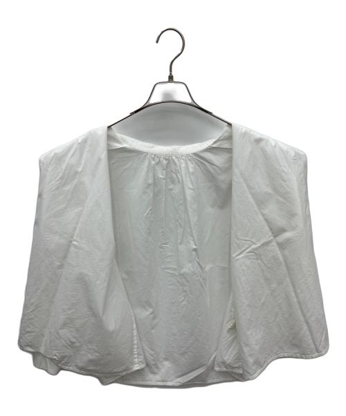 HUIS.（ハウス）HUIS. (ハウス) オーガニックコットンバルーンスリーブワイドブラウス ホワイト サイズ:Fの古着・服飾アイテム