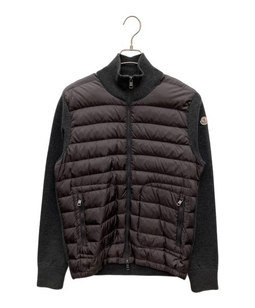 MONCLER（モンクレール）MONCLER (モンクレール) MAGLIONE TRICOT CARDIGAN ブラック×グレー サイズ:Lの古着・服飾アイテム