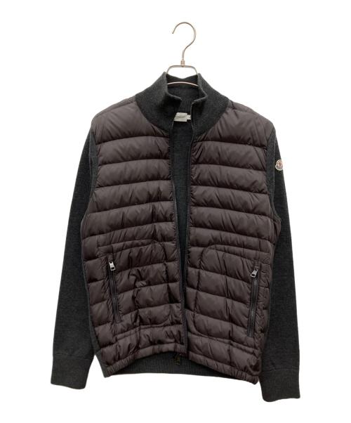 MONCLER（モンクレール）MONCLER (モンクレール) MAGLIONE TRICOT CARDIGAN ブラック×グレー サイズ:Lの古着・服飾アイテム