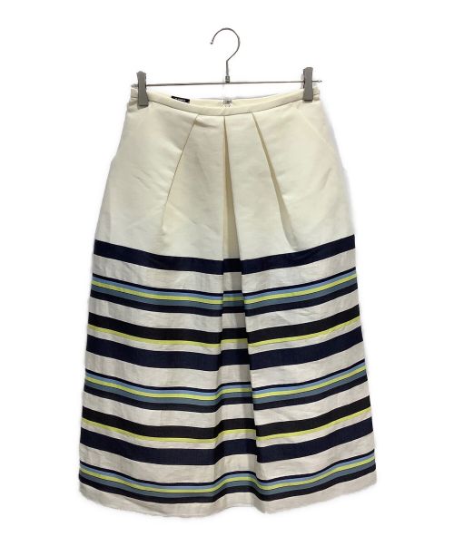 JIL SANDER NAVY（ジルサンダー ネイビー）JIL SANDER NAVY (ジルサンダー ネイビー) ロングスカート イエローホワイト×ネイビー サイズ:36の古着・服飾アイテム
