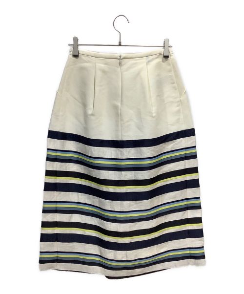 JIL SANDER NAVY（ジルサンダー ネイビー）JIL SANDER NAVY (ジルサンダー ネイビー) ロングスカート イエローホワイト×ネイビー サイズ:36の古着・服飾アイテム