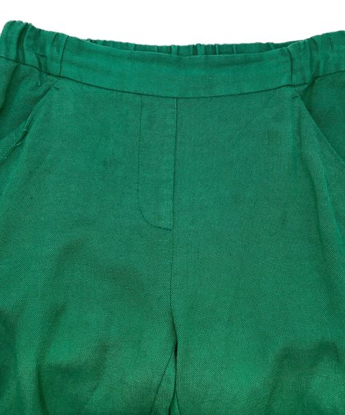 MM6 Maison Margiela（エムエムシックスメゾンマルジェラ）MM6 Maison Margiela (エムエムシックス メゾンマルジェラ) リネン混トラウザーパンツ グリーン サイズ:36の古着・服飾アイテム