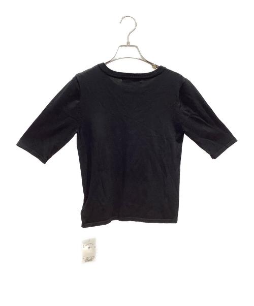 ETRE TOKYO（エトレトウキョウ）ETRE TOKYO (エトレトウキョウ) ハーフスリーブニットプルオーバー ブラック サイズ:FREE 未使用品の古着・服飾アイテム