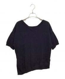 theory（セオリー）の古着「COMPACT CREPE/IRREGULAR HEM KNIT」｜ブラック