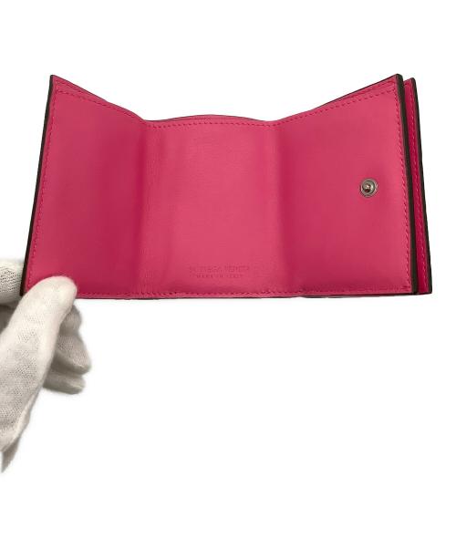 BOTTEGA VENETA（ボッテガベネタ）BOTTEGA VENETA (ボッテガベネタ) 3つ折り財布 グレー×ピンクの古着・服飾アイテム