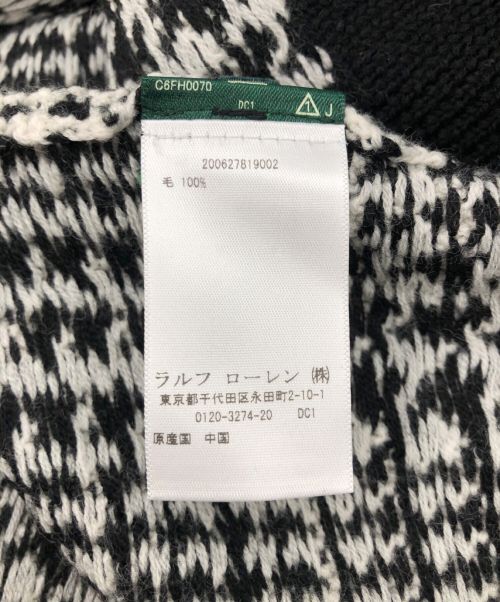 LAUREN RALPH LAUREN（ローレンラルフローレン）LAUREN RALPH LAUREN (ローレンラルフローレン) ケープニット ブラック×ホワイト サイズ:S/Mの古着・服飾アイテム