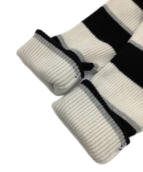 BLUE LABEL CRESTBRIDGE（ブルーレーベルクレストブリッジ）BLUE LABEL CRESTBRIDGE (ブルーレーベルクレストブリッジ) コットンウール ボーダー柄ニットワンピース ブラック×ホワイト サイズ:Mの古着・服飾アイテム