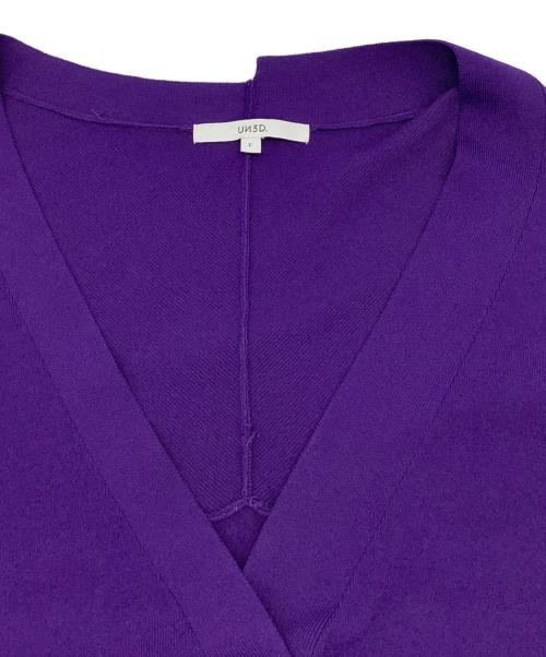 UN3D.（アンスリード）UN3D. (アンスリード) ロングニットカーディガン パープル サイズ:FREEの古着・服飾アイテム