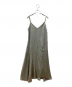 STUDIOUSステュディオス）の古着「ウェットサテンキャミソールワンピース」｜シルバー