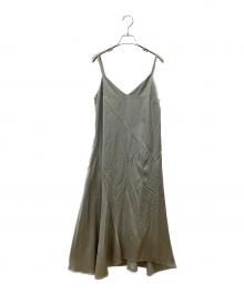 STUDIOUS（ステュディオス）の古着「ウェットサテンキャミソールワンピース」｜シルバー