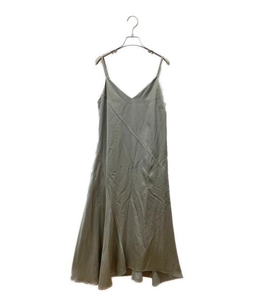 STUDIOUS（ステュディオス）STUDIOUS (ステュディオス) ウェットサテンキャミソールワンピース シルバー サイズ:Mの古着・服飾アイテム