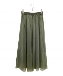 RIVE DROITE（リヴドロワ）の古着「ティアードチュールスカート」｜オリーブ