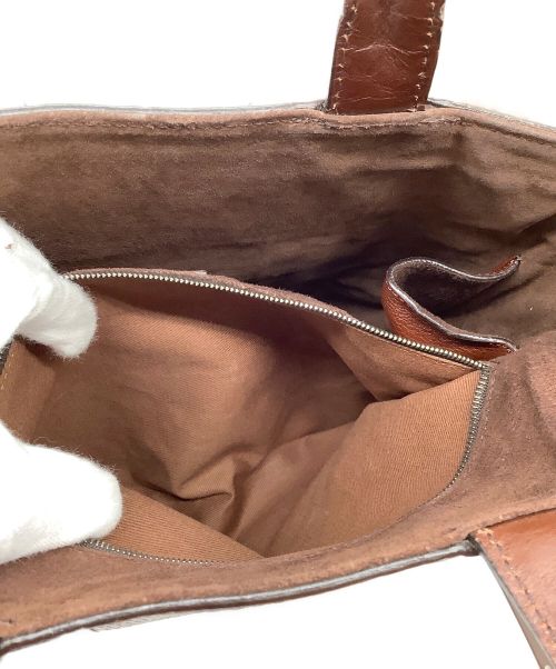HIROFU（ヒロフ）HIROFU (ヒロフ) レザートートバッグ ブラウンの古着・服飾アイテム