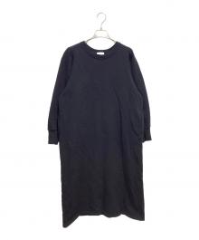 SHIPS any（シップスエニィ）の古着「裏起毛パフスリーブワンピース」｜ブラック