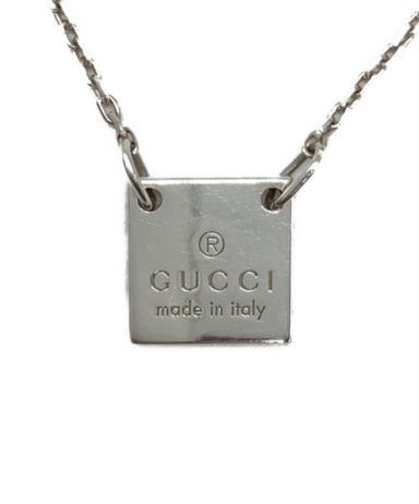 中古・古着通販】GUCCI (グッチ) スクエアプレートシルバーネックレス