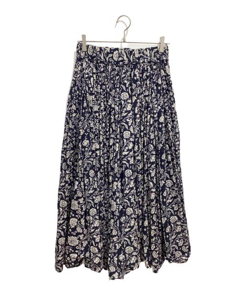 北欧暮らしの道具店（ホクオウクラシノドウグテン）北欧暮らしの道具店 (ホクオウクラシノドウグテン) Soi-e (ソワ) 花柄コットンスカート ネイビーxホワイト サイズ:1の古着・服飾アイテム