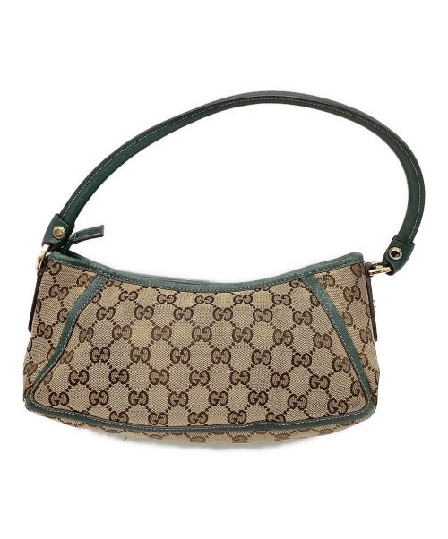 GUCCI（グッチ）GUCCI (グッチ) ワンショルダーバッグ グリーン×ベージュの古着・服飾アイテム