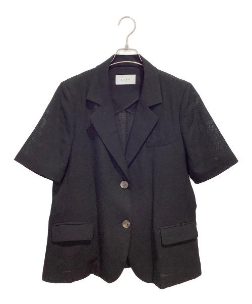 ETRE TOKYO（エトレトウキョウ）ETRE TOKYO (エトレトウキョウ) ハーフスリーブツイードジャケット ブラック サイズ:Sの古着・服飾アイテム