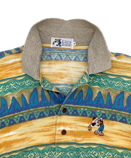 DISNEY（ディズニー）DISNEY (ディズニー) paradiso (パラディーゾ) ロングポロシャツ イエロー×ブルー サイズ:mの古着・服飾アイテム