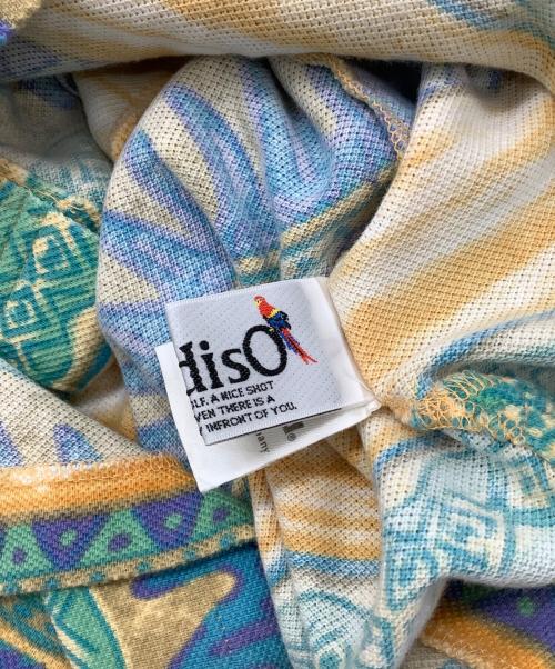 DISNEY（ディズニー）DISNEY (ディズニー) paradiso (パラディーゾ) ロングポロシャツ イエロー×ブルー サイズ:mの古着・服飾アイテム