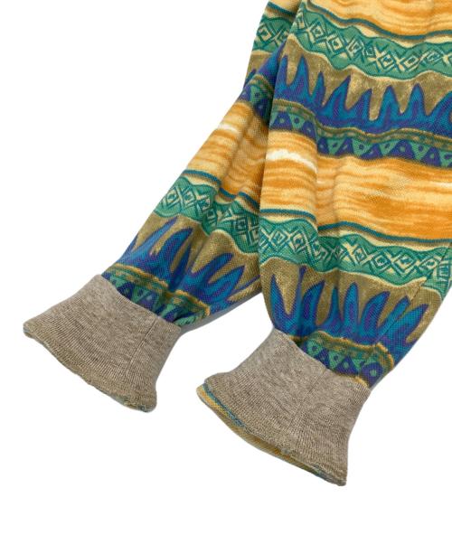 DISNEY（ディズニー）DISNEY (ディズニー) paradiso (パラディーゾ) ロングポロシャツ イエロー×ブルー サイズ:mの古着・服飾アイテム