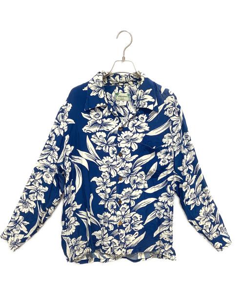 KAMEHAMEHA（カメハメハ）KAMEHAMEHA (カメハメハ) アロハシャツ ブルー×ホワイト サイズ:Mの古着・服飾アイテム