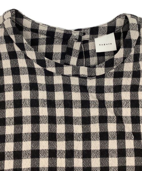 KAGURE（カグレ）KAGURE (カグレ) コットンウールチェックワンピース ホワイト×ブラック サイズ:Mの古着・服飾アイテム