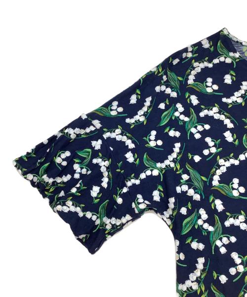 FEILER（フェイラー）FEILER (フェイラー) 花柄ブラウス ネイビー×ホワイト サイズ:Lの古着・服飾アイテム