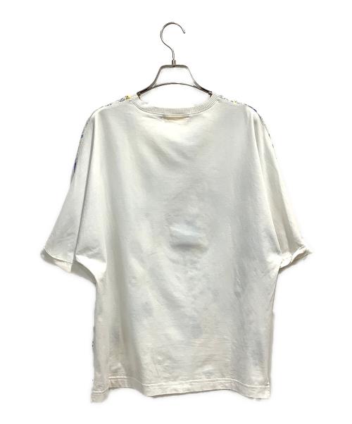 FEILER（フェイラー）FEILER (フェイラー) ドッキングカットソーブラウス ホワイト×ブルー サイズ:Lの古着・服飾アイテム