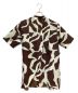 UNITED ARROWS (ユナイテッドアローズ) コントラストモチーフ半袖シャツ ブラウン×アイボリー サイズ:Free：4000円