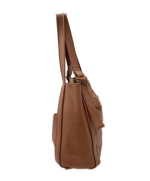 DAKOTA（ダコタ）DAKOTA (ダコタ) 本革ダブルリング使いトートバッグ ブラウンの古着・服飾アイテム