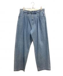 FARAH（ファーラー）の古着「Two-tuck Wide Tapered Pants」｜インディゴ