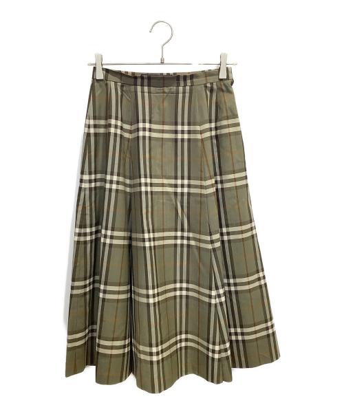 Burberry's（バーバリーズ）Burberry's (バーバリー) ノバチェック スカート セットアップ オリーブ サイズ:7R/9ARの古着・服飾アイテム