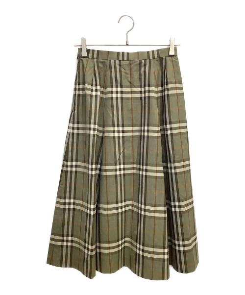 Burberry's（バーバリーズ）Burberry's (バーバリー) ノバチェック スカート セットアップ オリーブ サイズ:7R/9ARの古着・服飾アイテム