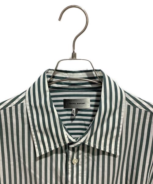 ISABEL MARANT（イザベルマラン）ISABEL MARANT (イザベルマラン) JARLOW シャツ ホワイト×グリーン サイズ:Sの古着・服飾アイテム