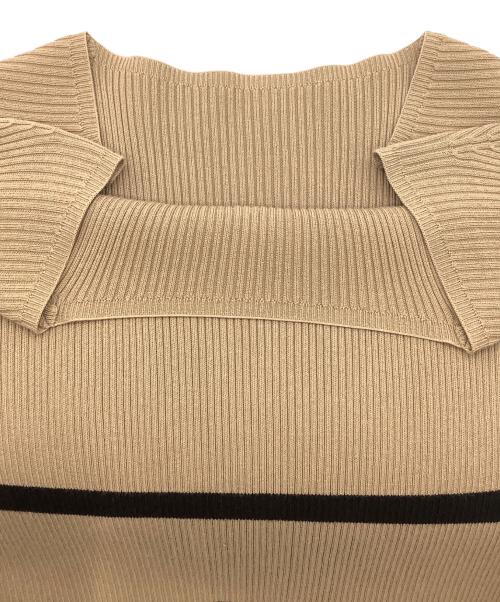 Lily Brown（リリーブラウン）Lily Brown (リリーブラウン) ニット布帛ドッキングワンピース ベージュ サイズ:Fの古着・服飾アイテム