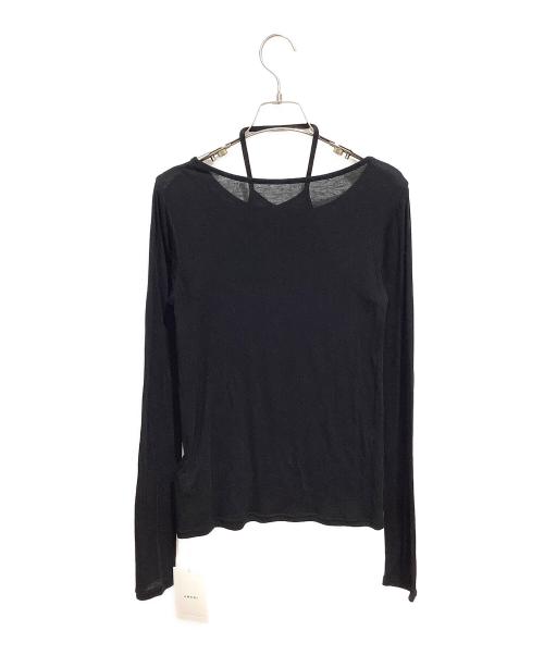 Ameri（アメリ）Ameri (アメリ) COTTON SILK HALTER TOP ブラック サイズ:Fの古着・服飾アイテム