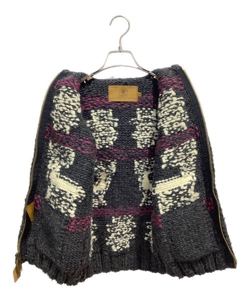 CANADIAN SWEATER（カナディアンセーター）CANADIAN SWEATER (カナディアンセーター) カウチンベスト グレー×ピンク サイズ:34の古着・服飾アイテム
