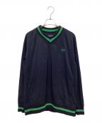 FRED PERRY×BEAMS GOLFフレッドペリー×ビームスゴルフ）の古着「別注チルデンプルオーバージャケット」｜ネイビー×グリーン