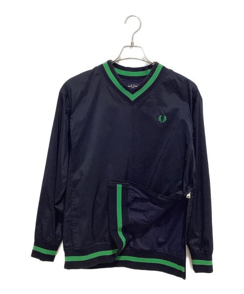 FRED PERRY（フレッドペリー）FRED PERRY (フレッドペリー) BEAMS GOLF (ビームスゴルフ) 別注チルデンプルオーバージャケット ネイビー×グリーン サイズ:XSの古着・服飾アイテム