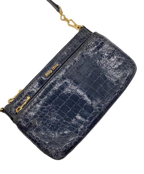 MIU MIU（ミュウミュウ）MIU MIU (ミュウミュウ) ショルダーバッグ ネイビーの古着・服飾アイテム