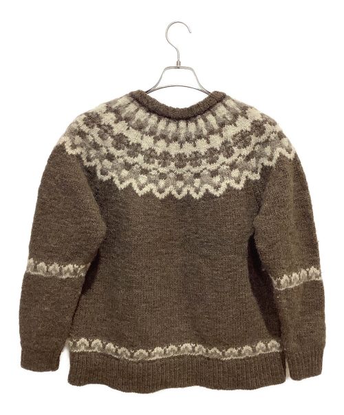 BATONER（バトナ―）BATONER (バトナ―) 2021 Belluria別注 MOHAIR NORDIC CREW NECK ブラウン×グレー サイズ:2の古着・服飾アイテム