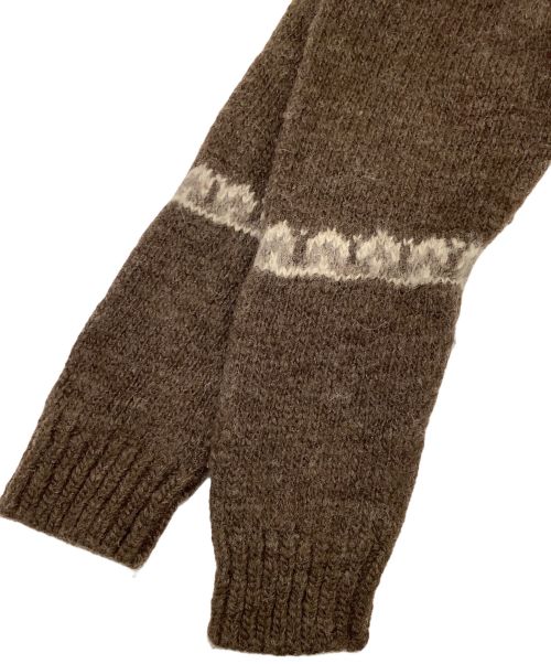 BATONER（バトナ―）BATONER (バトナ―) 2021 Belluria別注 MOHAIR NORDIC CREW NECK ブラウン×グレー サイズ:2の古着・服飾アイテム