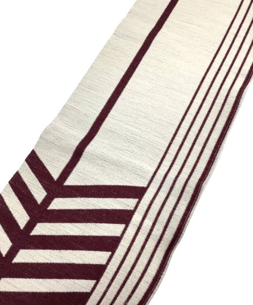 LOUIS VUITTON（ルイ ヴィトン）LOUIS VUITTON (ルイ ヴィトン) カラコラム ウールシルクマフラー レッド×ホワイトの古着・服飾アイテム