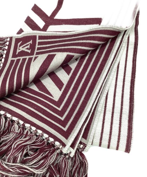 LOUIS VUITTON（ルイ ヴィトン）LOUIS VUITTON (ルイ ヴィトン) カラコラム ウールシルクマフラー レッド×ホワイトの古着・服飾アイテム