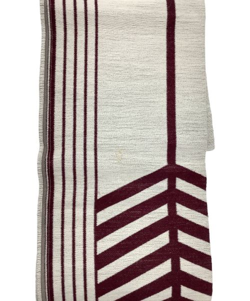 LOUIS VUITTON（ルイ ヴィトン）LOUIS VUITTON (ルイ ヴィトン) カラコラム ウールシルクマフラー レッド×ホワイトの古着・服飾アイテム