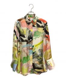 PAUL SMITH（ポールスミス）の古着「Fabric Floral Collage 長袖シャツ」｜オレンジ×イエロー