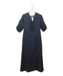 FRAY ID（フレイ アイディー）の古着「カットコンビパフワンピース」｜ブラック