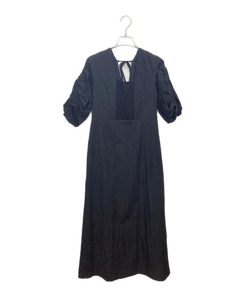 FRAY ID（フレイ アイディー）FRAY ID (フレイ アイディー) カットコンビパフワンピース ブラック サイズ:０の古着・服飾アイテム